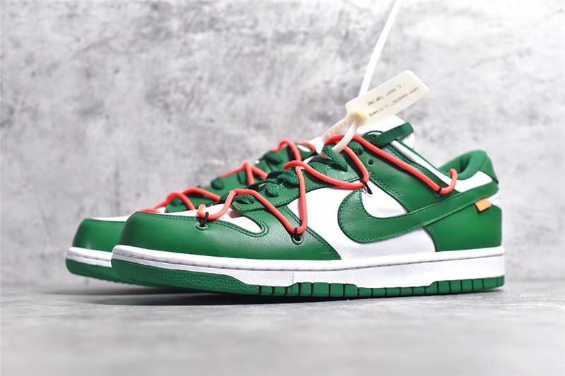 PK God exclusive OFF-WHITE x Futura x Nike Dunk white pine green retail materails ready to ship